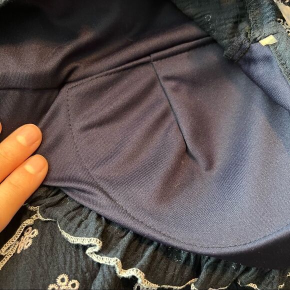 3 for $30! Snap navy dress with embroidery - Picture 5 of 12